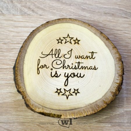 All I want for Christmas - Holz Untersetzer