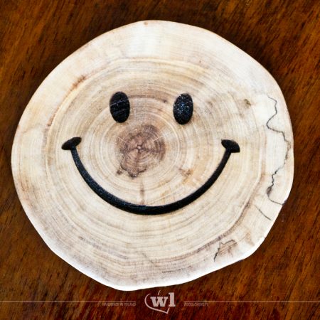 Smile - wooden coaster